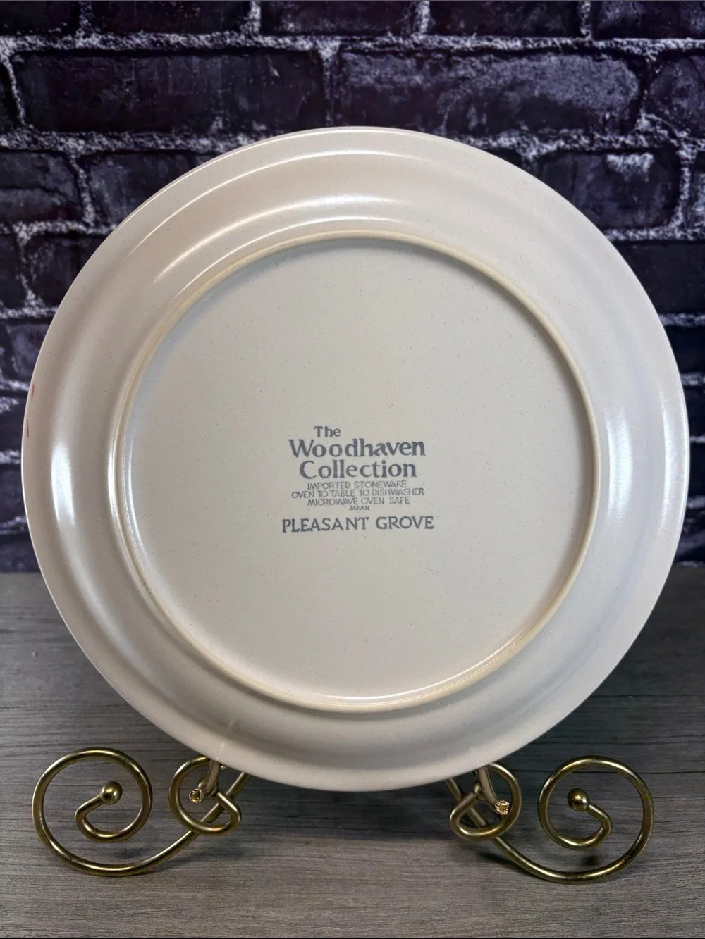 Vintage Set of Floral Pleasant Grove Stoneware Dinner Plates